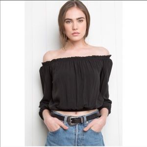 Brandy Melville Black Off The Shoulder Shirt